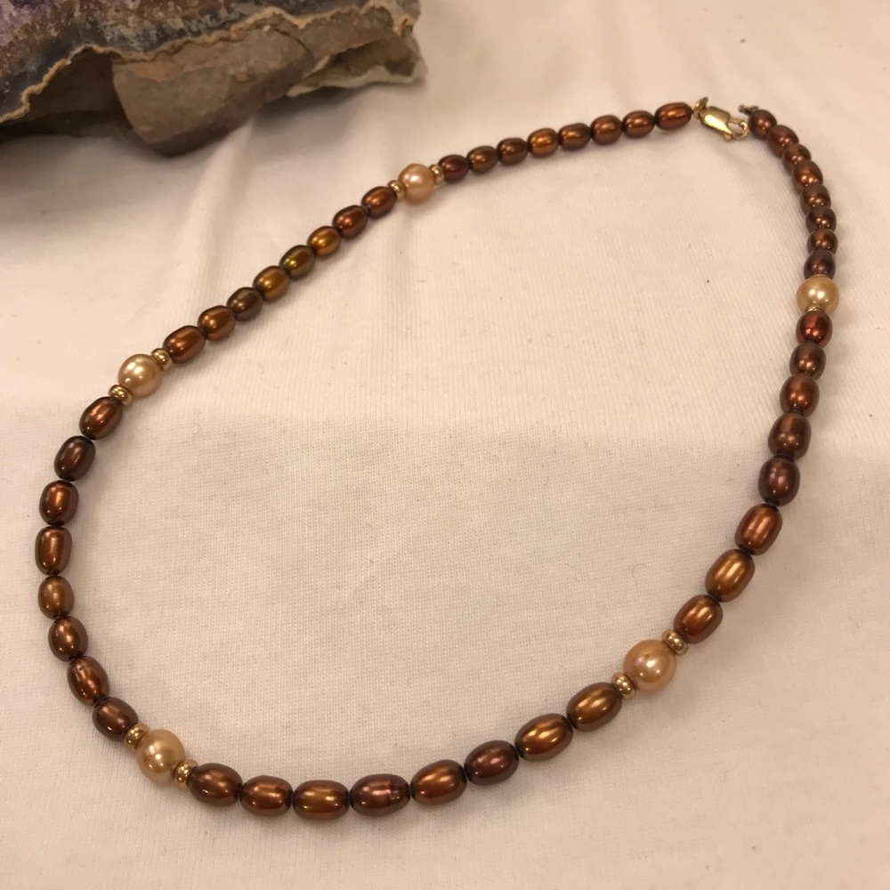 One of a Kind Freshwater Pearl & Gold Necklace